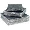 image:imageSignature Design by Ashley Keldy Modern 3 Piece Metal amp Wood Storage Box Set Antique GrayAntique Gray