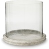 image:imageSignature Design by Ashley Large Glass amp Marble Hurricane Candle HolderClear  Beige