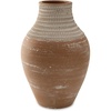 image:imageSignature Design by Ashley Reclove Casual Indoor Abstract Terra Cotta Tabletop Vase White amp Light BrownWhite  Light Brown