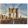 image:imageSignature Design by Ashley Shayward Contemporary Brooklyn Bridge Glass Wall Art 48 x 36 Inches Blue amp Light Brown