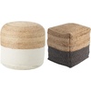 image:imageSignature Design by Ashley Sweed Valley Jute Cotton amp Farmhouse Poufs 19 x 19 Inches amp 175 x 2025 InchesWhite