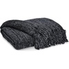 image:imageSignature Design by Ashley Tamish Contemporary Throw with Knotted Fringe Black