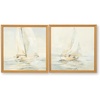image:imageSignature Design by Ashley Winbrook Coastal Hand Painted Wall Art Set 30 x 30 Inches Set of 2 Beige amp Light Gray
