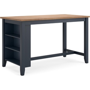 image:imageSignature Design by Ashley 1Piece Counter Height Dining Table 60InchLight Brown  Blue
