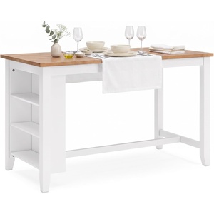 image:imageSignature Design by Ashley 1Piece Counter Height Dining Table 60InchLight Brown  White