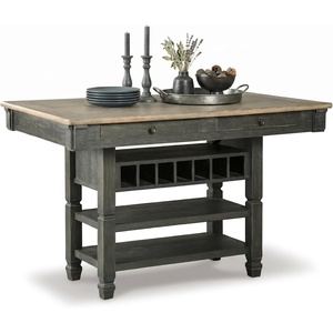 image:imageSignature Design by Ashley 1Piece Counter Height Dining Table with StorageAlmost Black