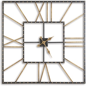image:imageSignature Design by Ashley 40 Square Metal Wall Clock Black amp Gold