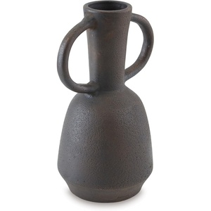 image:imageSignature Design by Ashley Aadeen Transitional Indoor 14 Distressed Terra Cotta Tabletop Vase with Handle Dark Brown