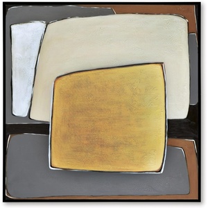 image:imageSignature Design by Ashley Actman Contemporary Square Abstract Framed Handpainted Wall Art 48 x 48 Inches Beige amp Light Brown