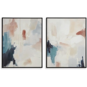 image:imageSignature Design by Ashley Caldish Contemporary Rectangular Handpainted Wall Art Set 24 x 30 Inches Set of 2 Blue amp White