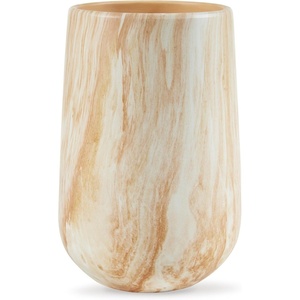 image:imageSignature Design by Ashley Cammen Contemporary Indoor 10 Abstract Ceramic Tabletop Vase with Wide Mouth Light Brown amp White788 W x 788 D x 10 H