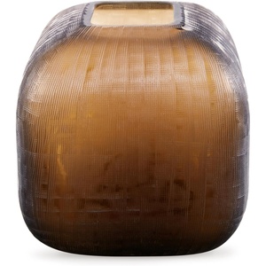 image:imageSignature Design by Ashley Capard MidCentury Modern IndoorOutdoor 8 Grid Textured Glass Tabletop Vase Dark Brown8