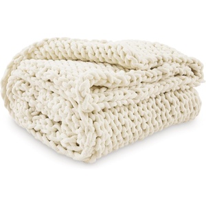 image:imageSignature Design by Ashley Chaddon Black Chunky Knit Throw BlanketBeige