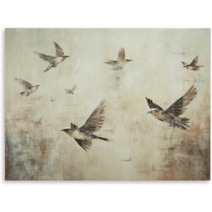image:imageSignature Design by Ashley Collmund Art Deco Gallery Wrapped Canvas Wall Art 48 x 36 Inches Gray amp Light Brown