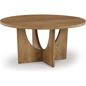 image:imageSignature Design by Ashley Dakmore Contemporary Dining Table with Geometric Base Light Brown