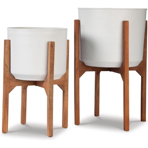 image:imageSignature Design by Ashley Dorcey Mid Century Planter with Stand Set of 2MidCentury Modern