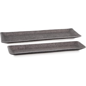 image:imageSignature Design by Ashley Garekton Casual Table Top Tray Set Set of 2 Silver