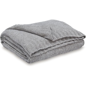 image:imageSignature Design by Ashley Gold Chenille Throw Blanket Soft Chunky KnitLight Gray