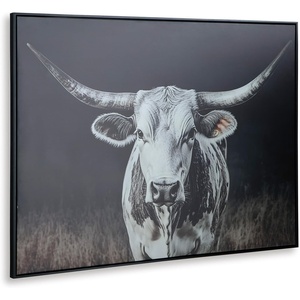 image:imageSignature Design by Ashley Harlandale Framed Canvas Wall Art Longhorn Cow