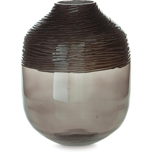 image:imageSignature Design by Ashley Harpwick Vase Iridescent Gray Blown Glass Vase with HandCarved Pattern Modern Accent for Faux and Dried Floral Arrangements 825 W x 825 D x 1013 H938 W x 938 D x 12 H