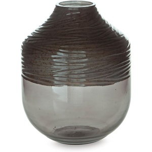 image:imageSignature Design by Ashley Harpwick Vase Iridescent Gray Blown Glass Vase with HandCarved Pattern Modern Accent for Faux and Dried Floral Arrangements 825 W x 825 D x 1013 H825 W x 825 D x 10 H