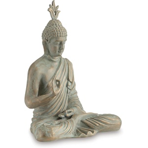 image:imageSignature Design by Ashley Hosgrove Cultural Tabletop Paper Composite Sitting Buddha Sculpture Metallic amp Green