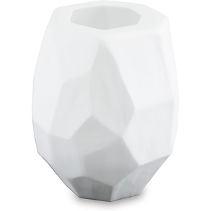 image:imageSignature Design by Ashley Karenton Coastal Indoor 10 HandCarved Glass Tabletop Vase White775 W x 775 D x 10 H