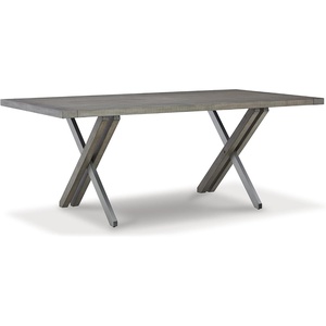 image:imageSignature Design by Ashley Krystanza Casual Dining Table with Cross Base Light Gray