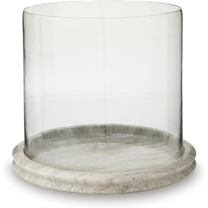 image:imageSignature Design by Ashley Large Glass amp Marble Hurricane Candle HolderClear  Beige