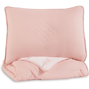image:imageSignature Design by Ashley Lexann Full Comforter Arrow Design Set with 2 Shams Pink amp WhiteTwin