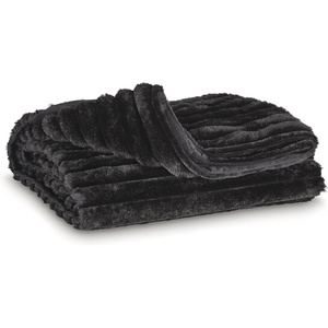 image:imageSignature Design by Ashley Lightweight Knit Cotton Throw Blanket GrayBlack