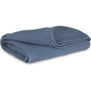 image:imageSignature Design by Ashley Lightweight Knit Cotton Throw Blanket GrayBlue