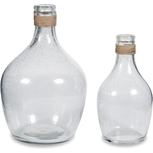 image:imageSignature Design by Ashley Marcin Modern Glass 2 Peiece Bottle Neck Vase Set Clear