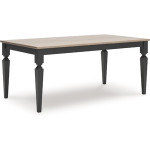 image:imageSignature Design by Ashley Mendinfort Casual Mango Wood Dining Table Light Brown amp BlackGrayish BrownBlack