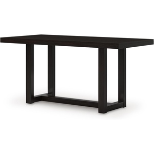 image:imageSignature Design by Ashley Neymorton Modern Counter Height Dining Table with Trestle Base Thick Top Profile Mango Veneer Dark Brown Finish Seats 4Contemporary