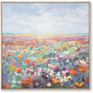image:imageSignature Design by Ashley Sethford Classic Hand Painted Flower Wall Art 48 x 48 Inches Blue amp Orange