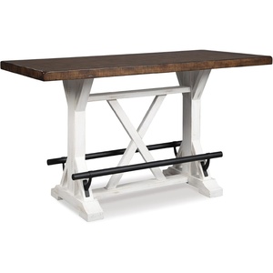 image:imageSignature Design by Ashley Valebeck 1Piece Dining Table Farmhouse TrestleCounter Rectangular
