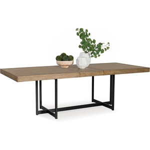 image:imageSignature Design by Ashley Yingden 1Piece Extendable Dining Table BrownLight Brown  Black