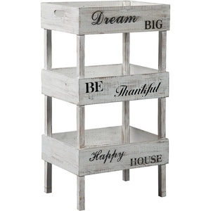 image:imageSignature Design by Ashley Yulton Farmhouse Shelf with Storage Trays Antique White