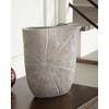image:imageSignature Design by Ashley 15Inch Tall Polyresin Gold Flower VaseGray  Metallic