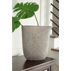 image:imageSignature Design by Ashley 15Inch Tall Polyresin Gold Flower VaseMetallic  Gray