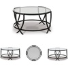 image:imageSignature Design by Ashley 3Piece Glass Top Round Coffee Table Set Black
