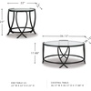 image:imageSignature Design by Ashley 3Piece Glass Top Round Coffee Table Set Black