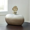 image:imageSignature Design by Ashley Acario Traditional Frosted Glass Jar with Cast Aluminum Textured Topper Light Brown and Metallic 1125 W x 538 D x 1763 H3046 Ounces
