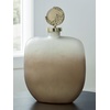 image:imageSignature Design by Ashley Acario Traditional Frosted Glass Jar with Cast Aluminum Textured Topper Light Brown and Metallic 1125 W x 538 D x 1763 H4186 Ounces