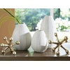image:imageSignature Design by Ashley Azerton Contemporary Indoor Metal Dots Vase and Sculpture Accessory Set Set of 5 White amp Metallic