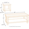 image:imageSignature Design by Ashley Cloudhurst Farmhouse 3Piece Table Set Includes 1 Coffee Table and 2 End Tables with Lower Storage Shelf White with Rustic Finish