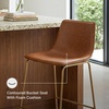 image:imageSignature Design by Ashley Counter Barstools Set of 2 Gold Faux Leather