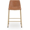 image:imageSignature Design by Ashley Counter Barstools Set of 2 Gold Faux Leather