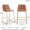 image:imageSignature Design by Ashley Counter Barstools Set of 2 Gold Faux Leather